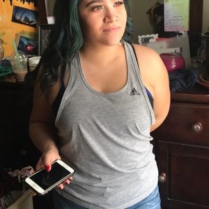 Gray adidas workout Tank``